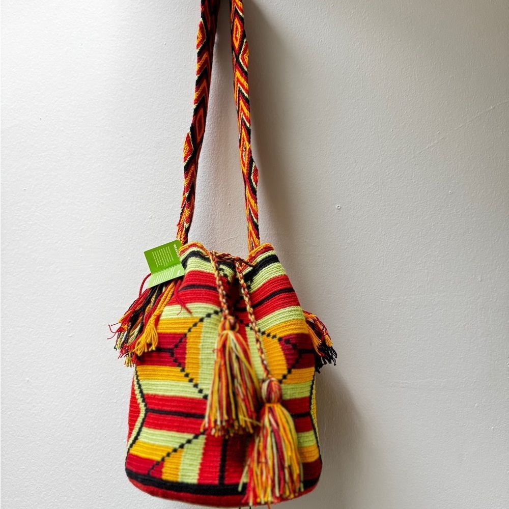 Tribal Geometric Patterned Wayuu mochila bags Columbian